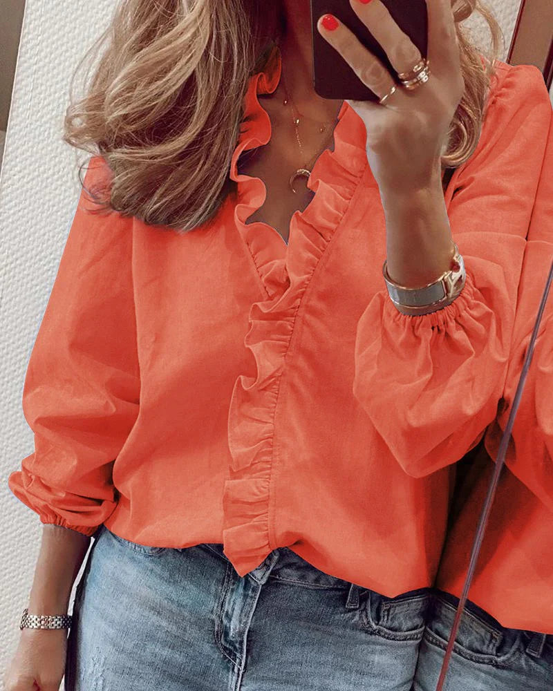Elegante Blouse van Chiffon met Volant - StudioMarella