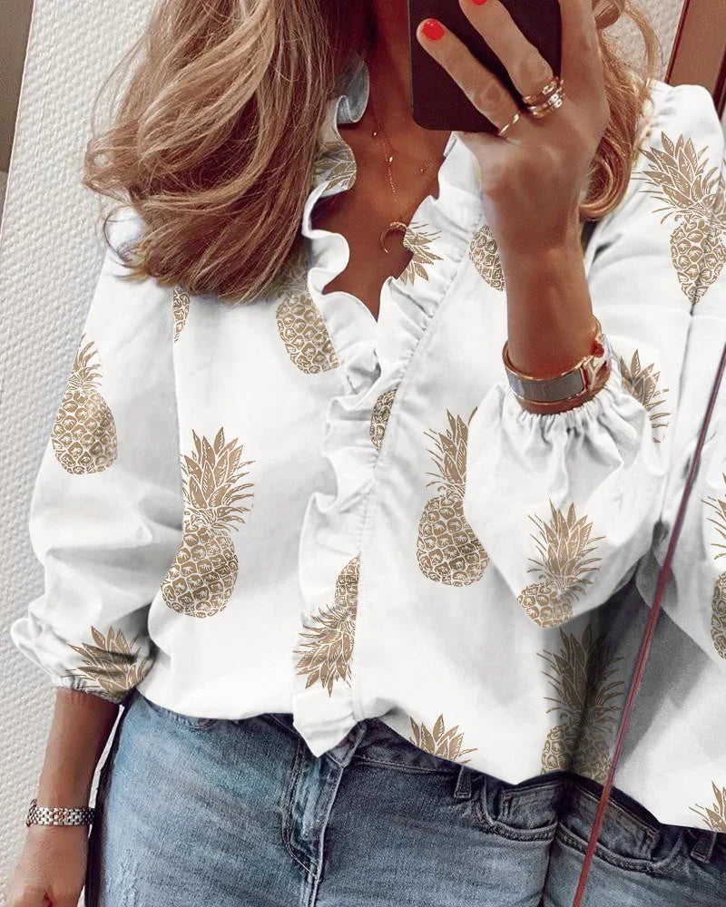 Elegante Blouse van Chiffon met Volant