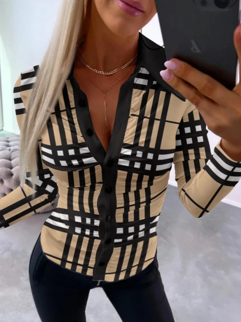 Vrouwelijke Top met Vintage Print Comfortabel