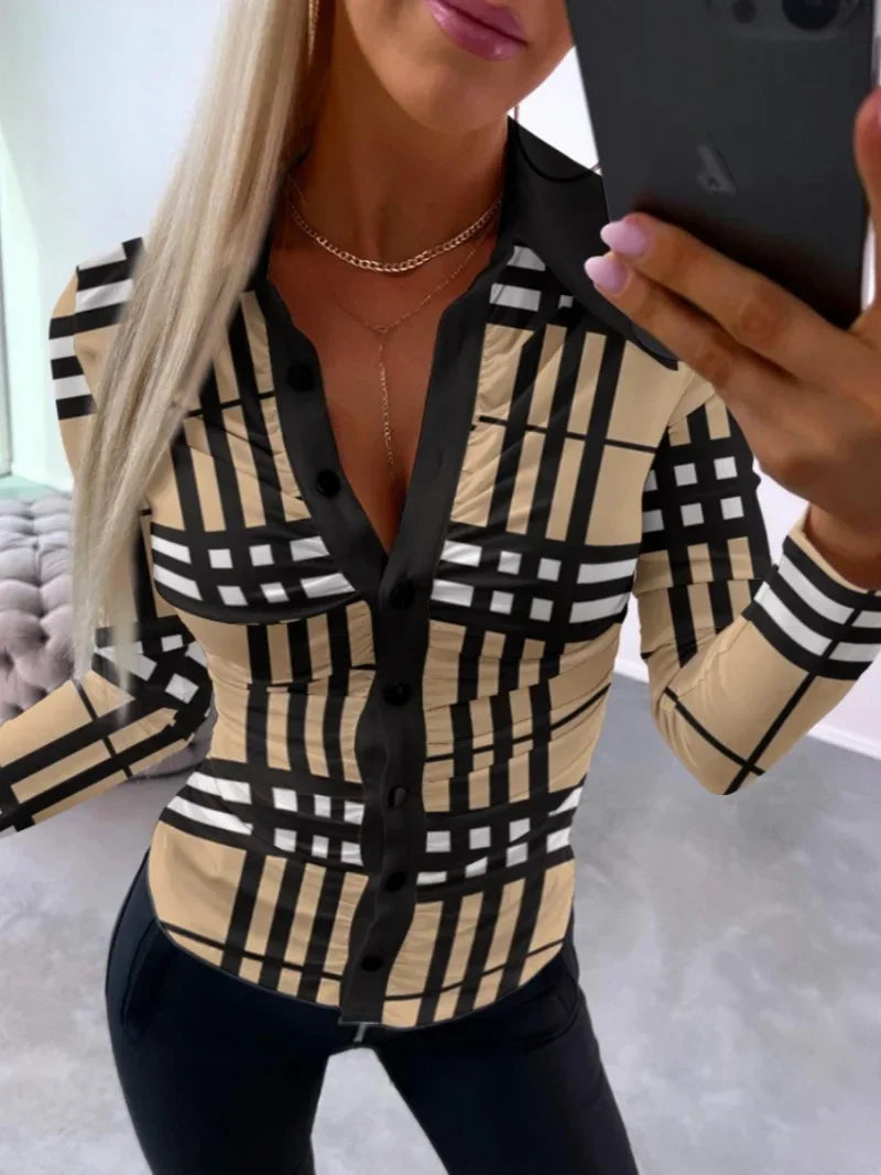 Michelle | Casual Top met Vintage Print en Comfortabele Pasvorm