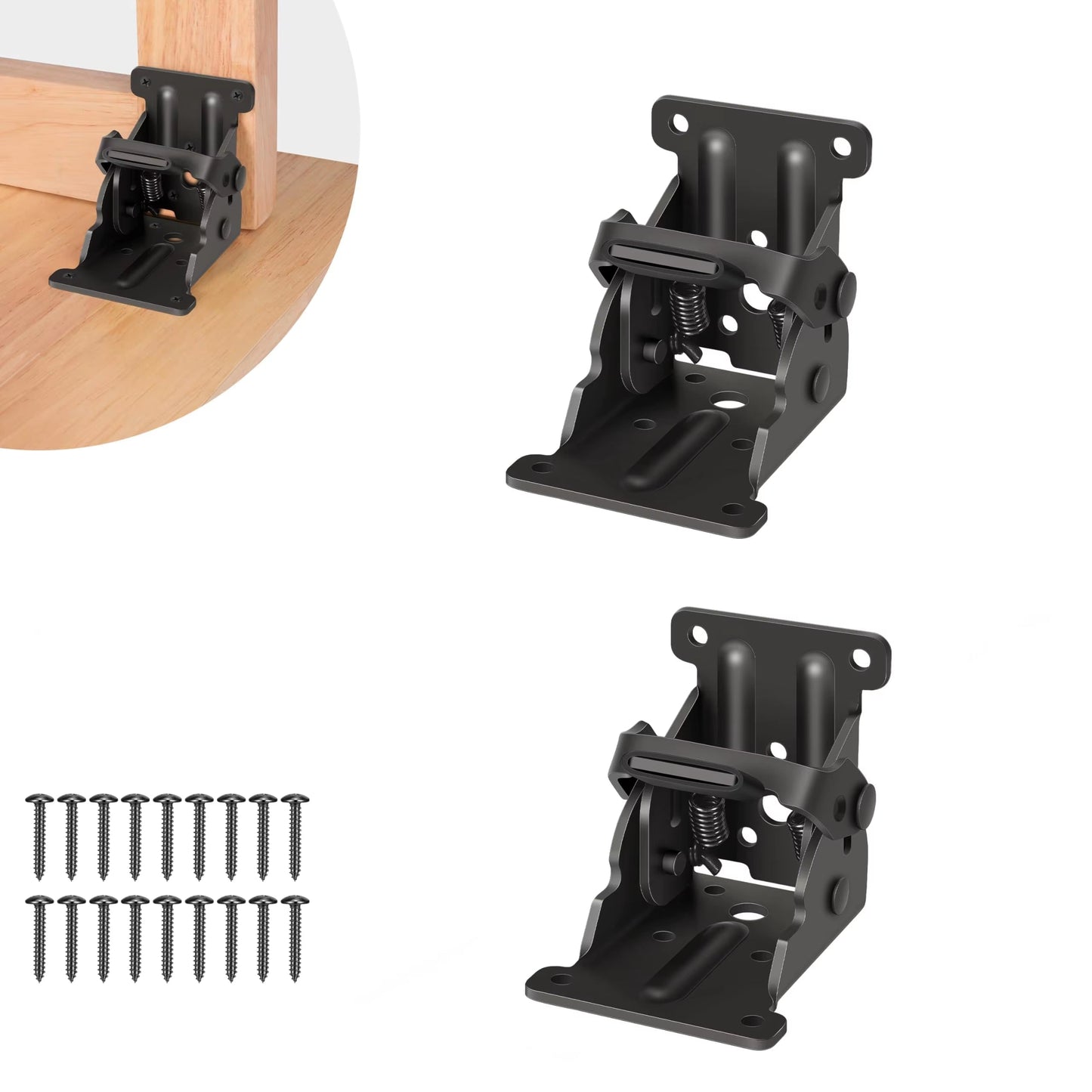 Klaptafelbeslag Staal – Zelfvergrendelend tot 225 kg – 90° Montage – 2 Stuks