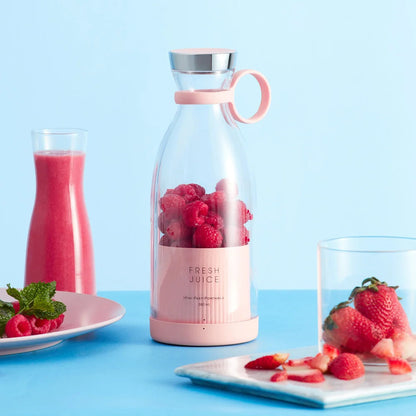 Draagbare Blender Fles PCTG BPA-vrij 420ml 23cm 20W Smoothie Mixer USB Oplaadbaar Edelstaal Messen Sportfles Gym Kantoor