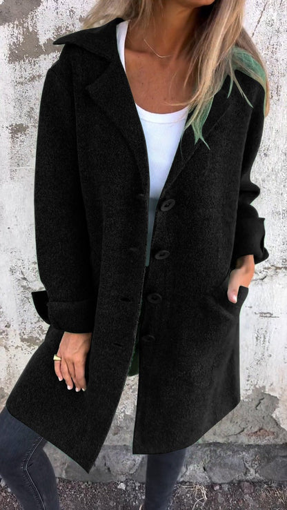 Lange Warme Jas voor Heren en Dames Casual Stijl