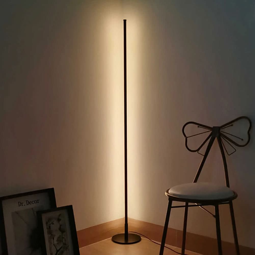 LED Vloerlamp Modern Minimalistisch Slank 140cm Metaal Zwart Warm Wit 20W Staande Lamp Woonkamer