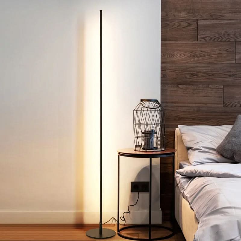 LED Vloerlamp Modern Minimalistisch Slank 140cm Metaal Zwart Warm Wit 20W Staande Lamp Woonkamer