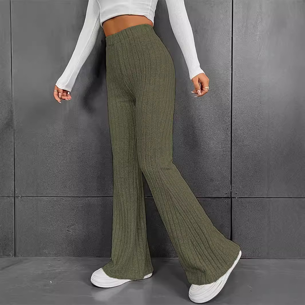 Dames Broek Hoge Taille Slimfit Flairpijp Stretch - StudioMarella