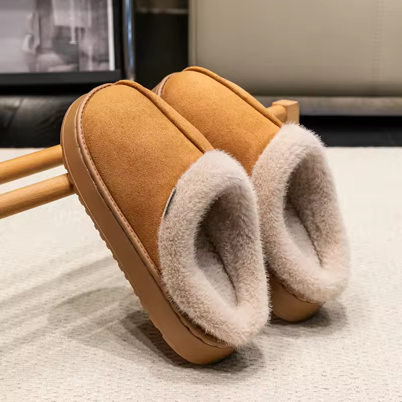 Pluche Pantoffels met Imitatiebont Voering voor Volwassenen