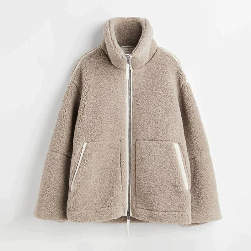 Kort Leren Jasje Dames Lamsleer Trendy Model