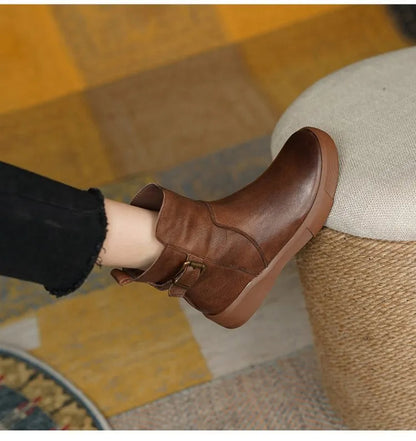 Dames Enkellaarsjes Leer Comfortabel Stijlvol Schoenen
