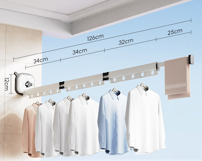 Inklapbaar Wasrek voor Aan de Muur of Deur - Ruimtebesparend Opvouwbaar Droogrek - Compact & Veelzijdig Design voor Kleine Ruimtes