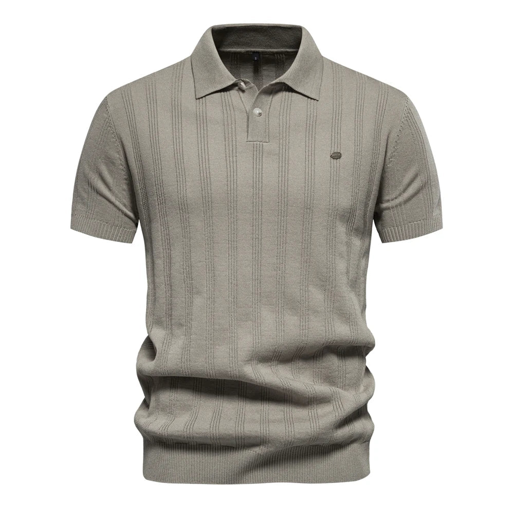 Mannen Poloshirt Gestreept Klassiek Gebreid