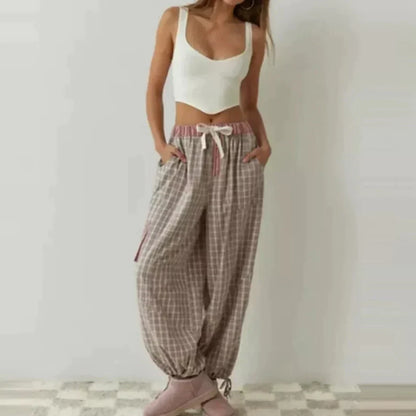 Pyjama Set Lange Mouwen Zacht Warm Geruit