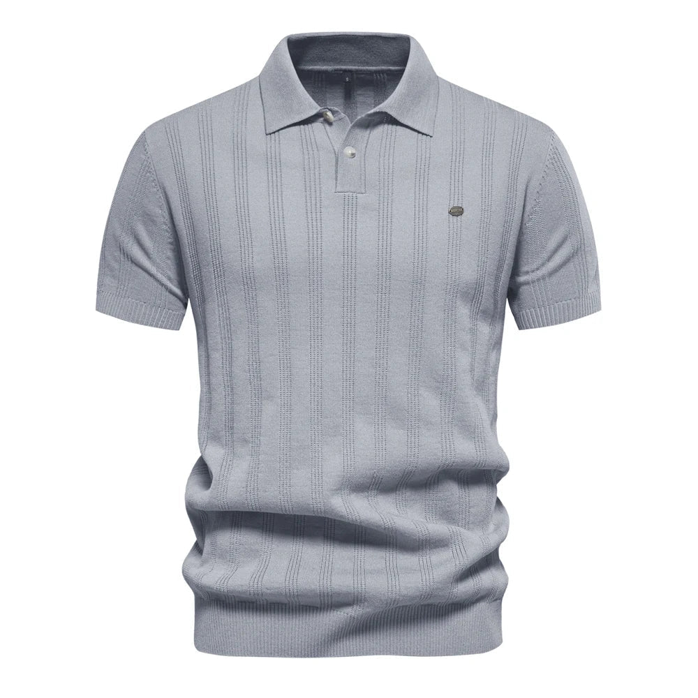 Mannen Poloshirt Gestreept Klassiek Gebreid
