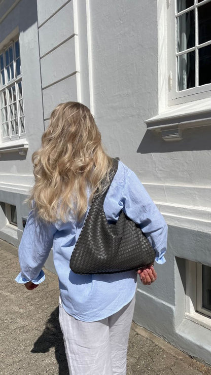 Luxe Handtas Geweven Stof Elegant Design voor Dagelijks Gebruik