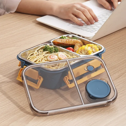Roestvrijstalen Geïsoleerde Lunchbox Met Compartimenten En Lekvrije Deksel Voor Warme En Koude Maaltijden Onderweg
