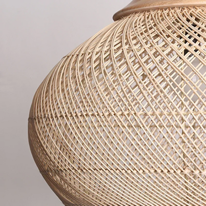Rotan Hanglamp Boho Natuur Ø40 Ø50 Ø60 Zwart Of Naturel LED