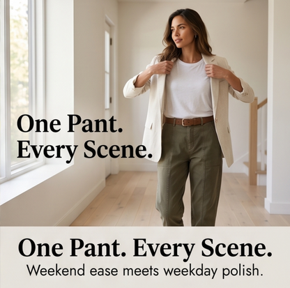 Utility Pantalon Hoge Taille Taps Toelopend met Geplooid Enkelboord Casual Werkbroek