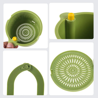 Hangend Afdruipmandje Keuken 2-Delig Filter Klik-Systeem PP BPA-vrij 20x14x13cm Groente Fruit Afgieten Aanrecht Gootsteen Filtermand Kraanrek