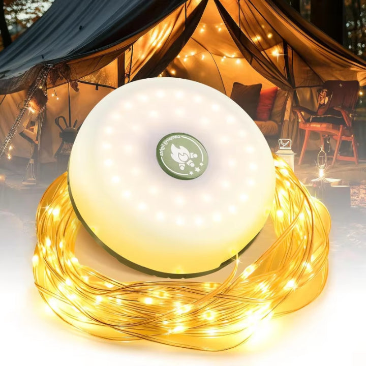 4-in-1 Campinglamp LED RGB Lichtslinger 10m 2000mAh Powerbank IPX4 Tentlamp Zaklamp Buitenlamp Festival Tuin Oplaadbaar