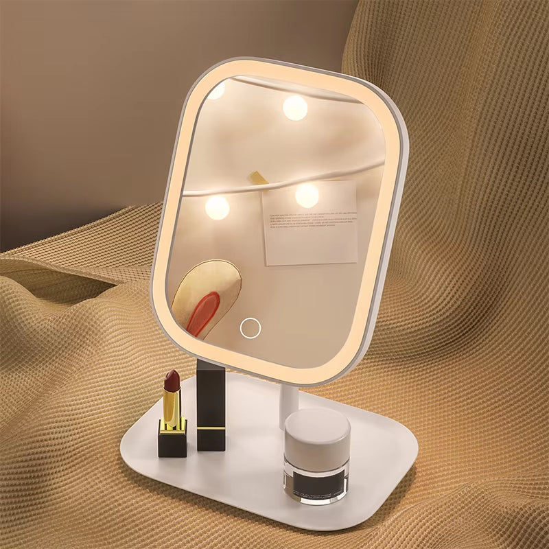 Verlichte Make-upspiegel met 3 Lichtmodi Dimbaar Touch LED Tafelmodel voor Schminken