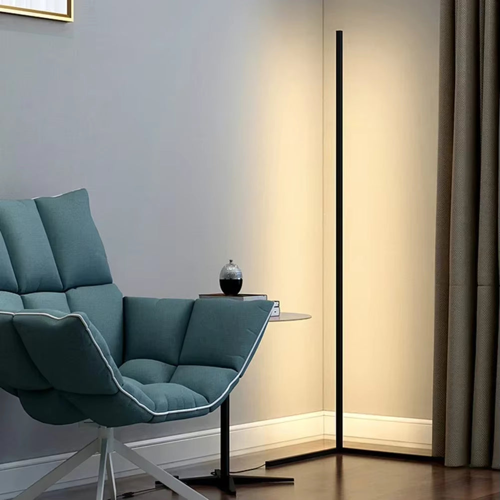Staande Lamp LED Dimbaar 3 Lichtkleuren Afstandsbediening 142cm Aluminium Hoeklamp Woonkamer Slaapkamer 3000K 4000K 6000K Sfeerverlichting Zwart Wit