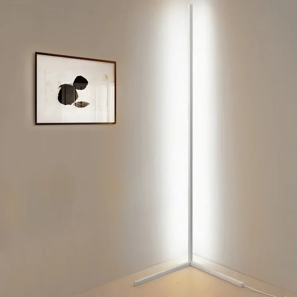 Staande Lamp LED Dimbaar 3 Lichtkleuren Afstandsbediening 142cm Aluminium Hoeklamp Woonkamer Slaapkamer 3000K 4000K 6000K Sfeerverlichting Zwart Wit