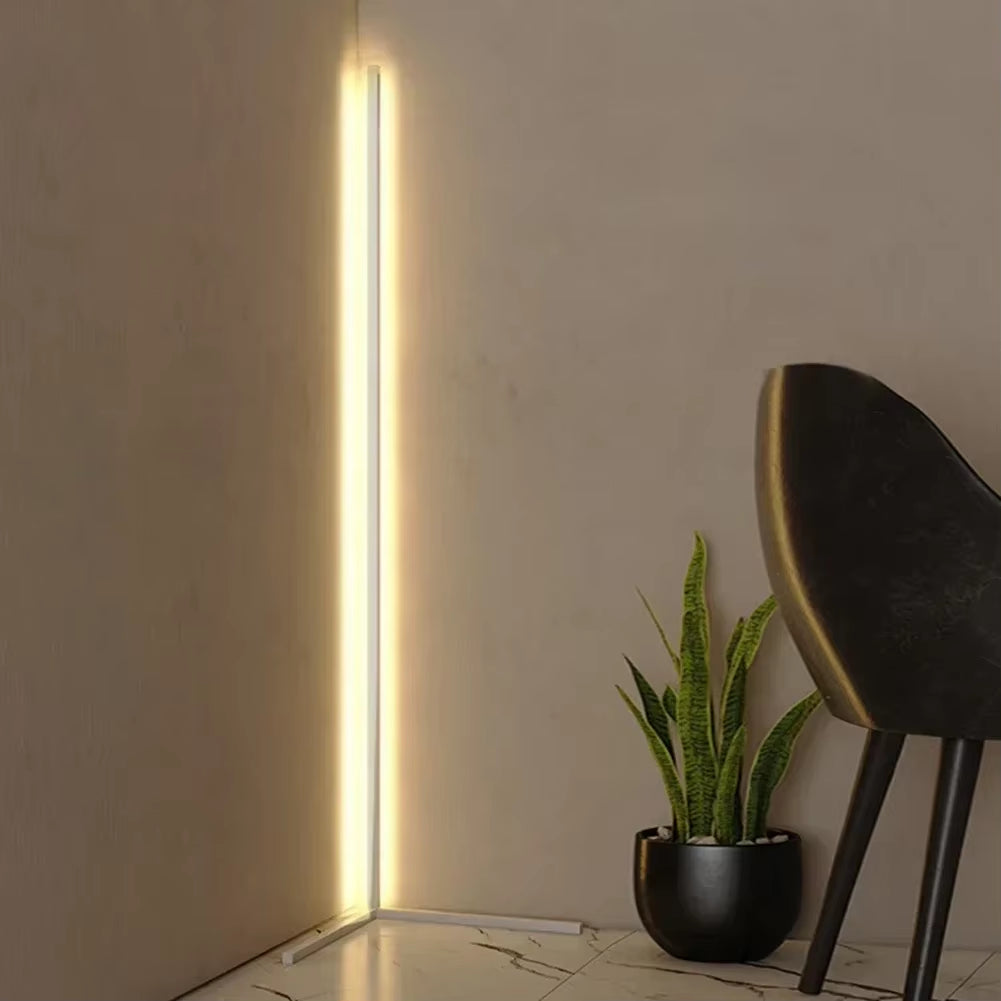 Staande Lamp LED Dimbaar 3 Lichtkleuren Afstandsbediening 142cm Aluminium Hoeklamp Woonkamer Slaapkamer 3000K 4000K 6000K Sfeerverlichting Zwart Wit
