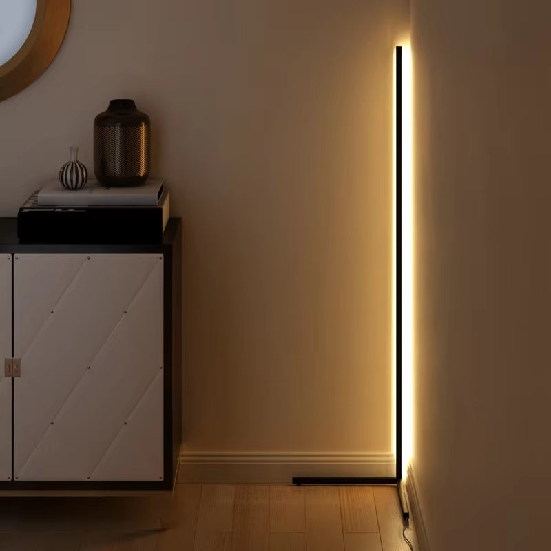 Staande Lamp LED Dimbaar 3 Lichtkleuren Afstandsbediening 142cm Aluminium Hoeklamp Woonkamer Slaapkamer 3000K 4000K 6000K Sfeerverlichting Zwart Wit