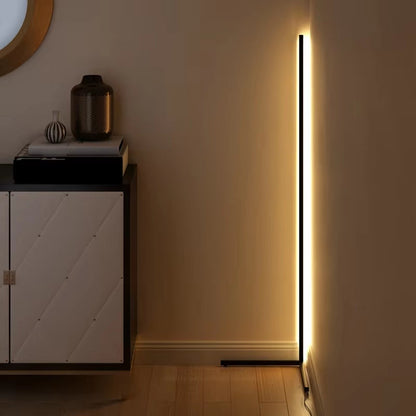 Staande Lamp LED Dimbaar 3 Lichtkleuren Afstandsbediening 142cm Aluminium Hoeklamp Woonkamer Slaapkamer 3000K 4000K 6000K Sfeerverlichting Zwart Wit