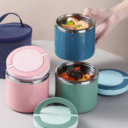 Thermische Lunchpot Edelstaal 630ml of 1000ml Auslekvrij Voedselcontainer met Dubbele Wandisolatie voor Warme Soep Pasta Maaltijden Werk School Onderweg