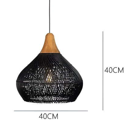 Rotan Hanglamp Boho Natuur Ø40 Ø50 Ø60 Zwart Of Naturel LED