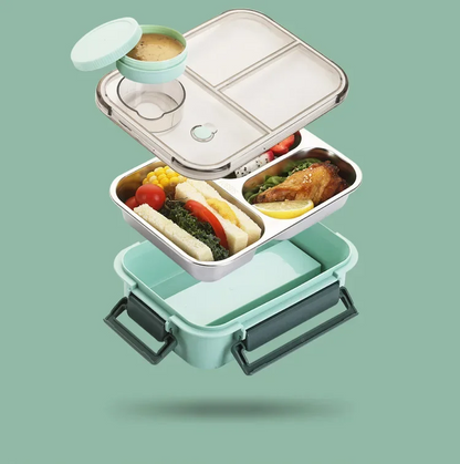 Roestvrijstalen Geïsoleerde Lunchbox Met Compartimenten En Lekvrije Deksel Voor Warme En Koude Maaltijden Onderweg