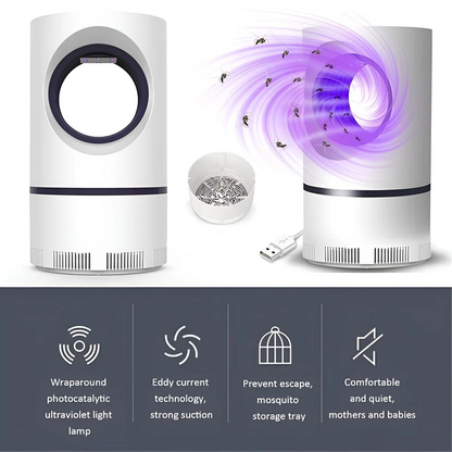 UV-Licht Insectenval Elektrisch – Muggenbestrijding Binnen & Buiten – Veilig voor Gezin en Huisdieren – Stil & Chemicaliënvrij – USB-Voeding – Energiezuinig