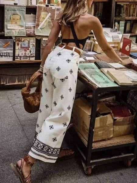 Retro Enkelbroek Geborduurd Vintage Look - StudioMarella