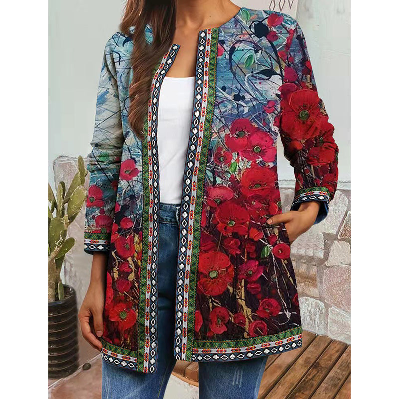 Vrouwenzomerjas Bloemenprint Lentejas Floral Stijl