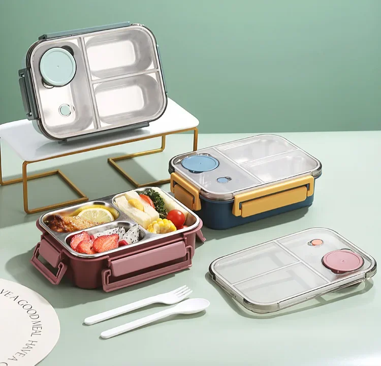 Roestvrijstalen Geïsoleerde Lunchbox Met Compartimenten En Lekvrije Deksel Voor Warme En Koude Maaltijden Onderweg