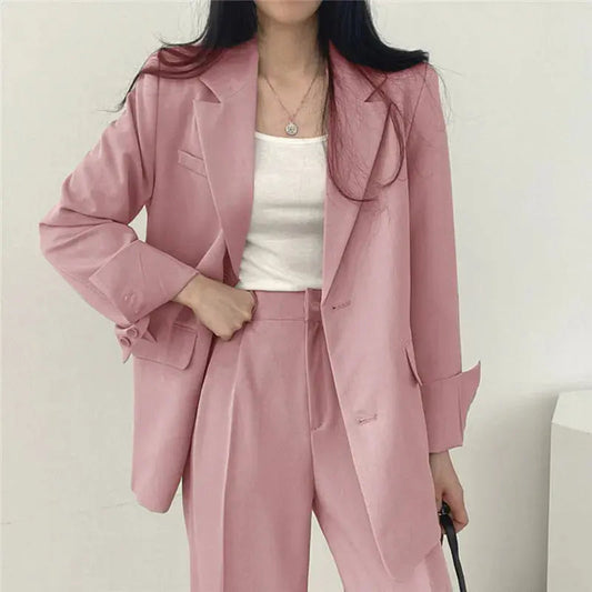 Dames Blazer Set met Rechte Broek Elegante Outfit - StudioMarella