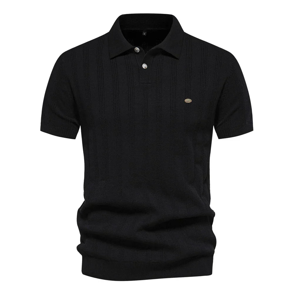 Mannen Poloshirt Gestreept Klassiek Gebreid
