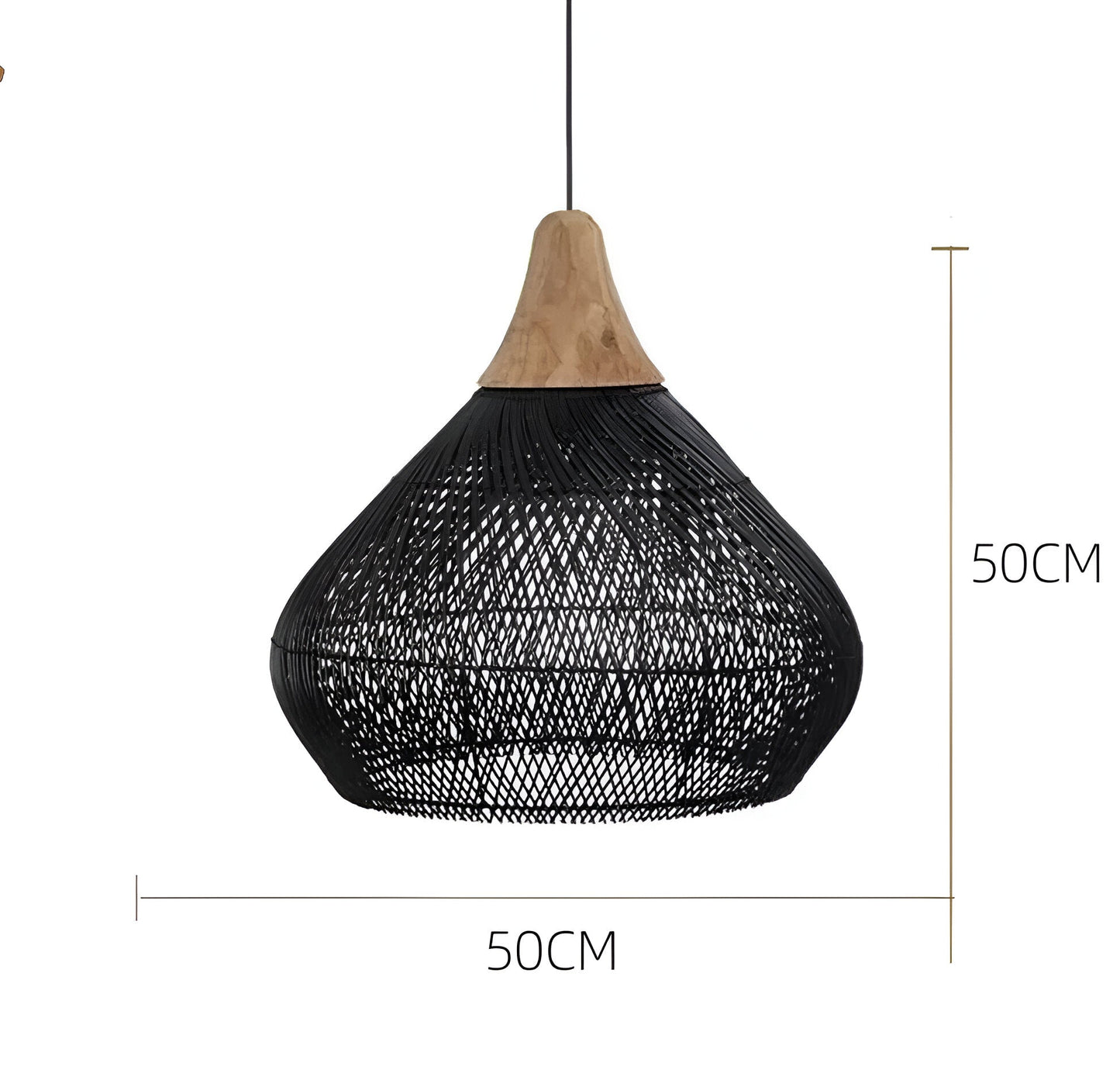Rotan Hanglamp Boho Natuur Ø40 Ø50 Ø60 Zwart Of Naturel LED