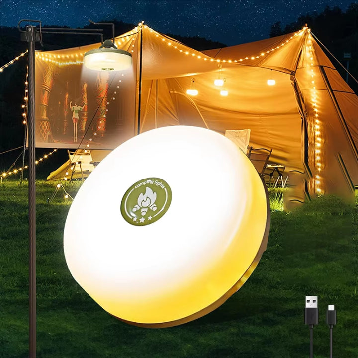 4-in-1 Campinglamp LED RGB Lichtslinger 10m 2000mAh Powerbank IPX4 Tentlamp Zaklamp Buitenlamp Festival Tuin Oplaadbaar