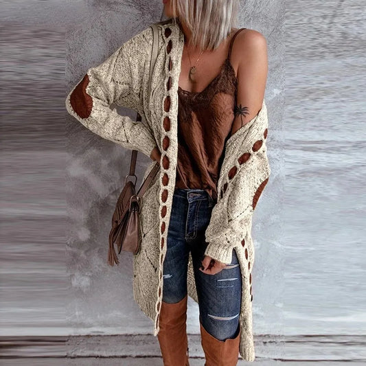 Gebreide Trui met Capuchon Vintage Look Elegante Stijl - StudioMarella