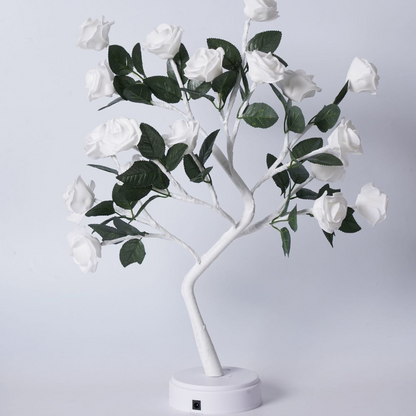 LED Bloesemtaklamp met 24 Bloemen Warm Wit 40cm – Decoratieve Sfeerverlichting Interieur Kunstbloemen op Batterij USB Tafellamp