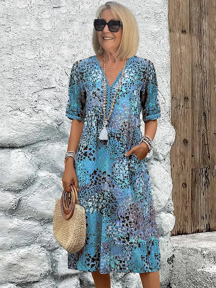 Dames Bloemenjurk Met Elegante Pasvorm