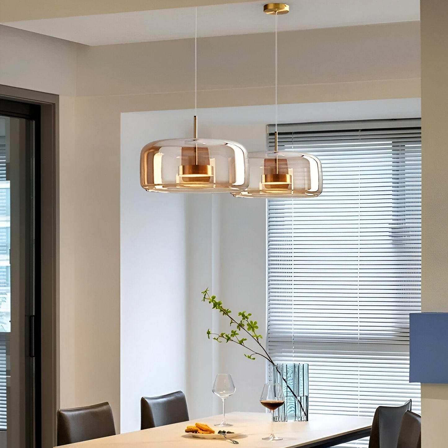 Hanglamp Rookglas Retro Trio Handgeblazen Dimbaar Verstelbaar Zwart