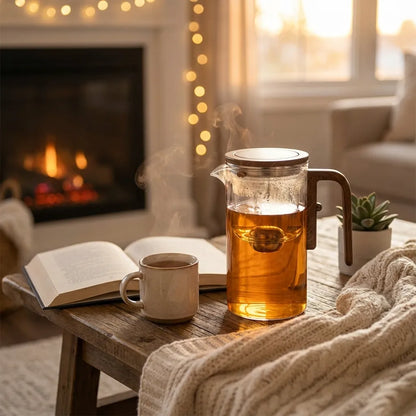 Glazen Theepot Magnetisch Filter Losse Thee Kruidenthee Elegant Hittebestendig