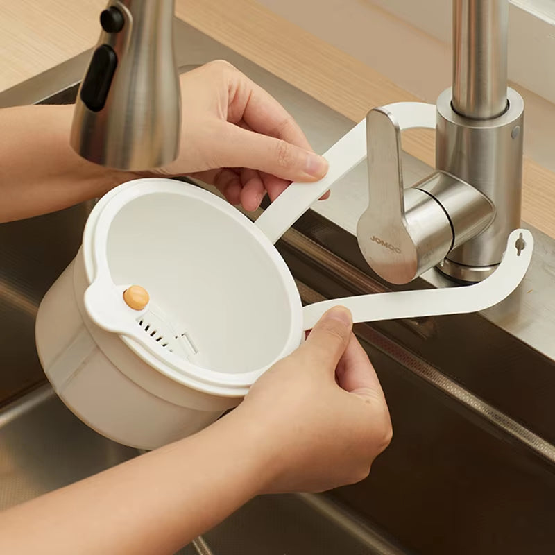 Hangend Afdruipmandje Keuken 2-Delig Filter Klik-Systeem PP BPA-vrij 20x14x13cm Groente Fruit Afgieten Aanrecht Gootsteen Filtermand Kraanrek