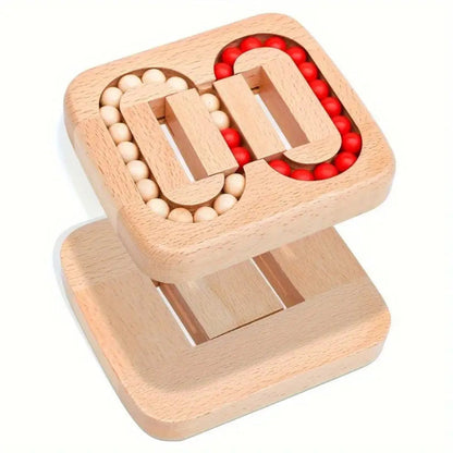 Draaipuzzel Hout 13x11.5x2cm Fidget Toy Bureau Ontspanning Denkspel Volwassenen Kinderen Cadeau Concentratie Reizen Houten Speelgoed