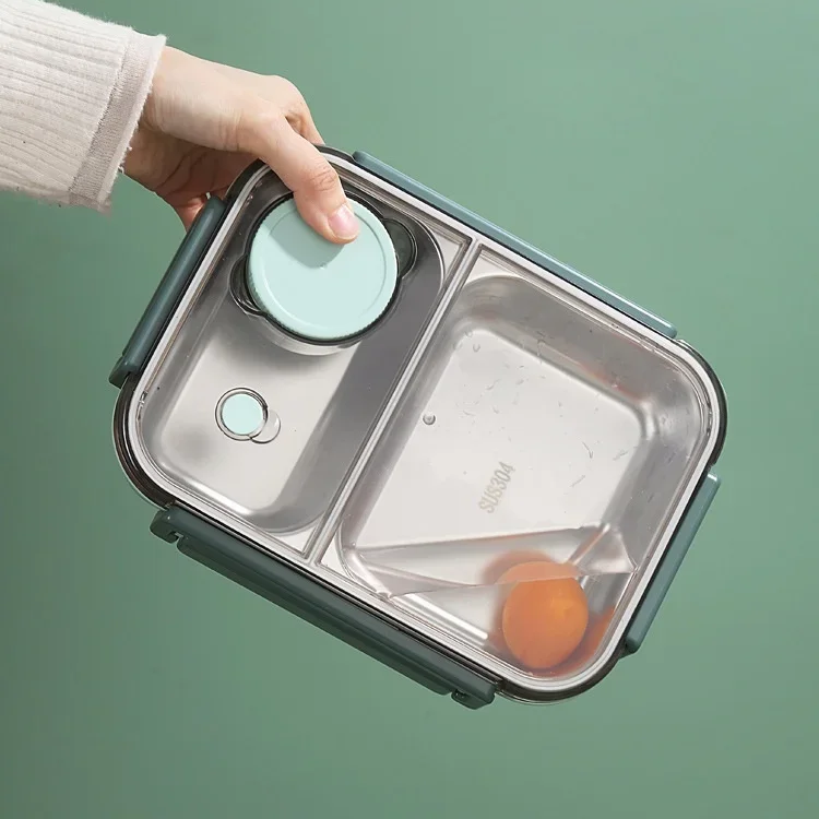 Roestvrijstalen Geïsoleerde Lunchbox Met Compartimenten En Lekvrije Deksel Voor Warme En Koude Maaltijden Onderweg
