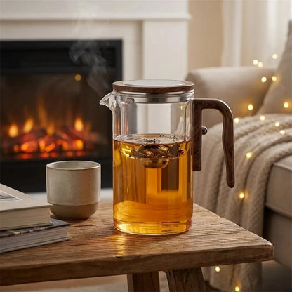 Glazen Theepot Magnetisch Filter Losse Thee Kruidenthee Elegant Hittebestendig