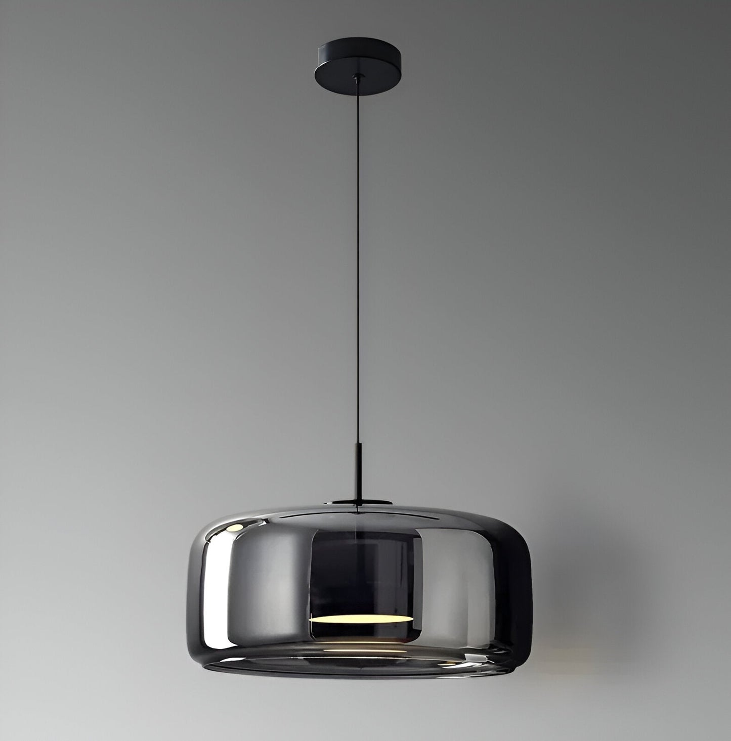 Hanglamp Rookglas Retro Trio Handgeblazen Dimbaar Verstelbaar Zwart
